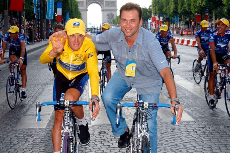 Lance Armstrong y Johan Bruyneel, Tour de France 2002, Getty Images